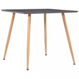 Cumpara ieftin Masă de bucătărie, gri și stejar, 80,5 x 80,5 x 73 cm, MDF