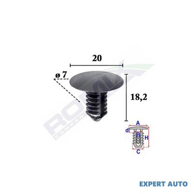 Clips tapiterie pentru grup vag 7x18.2mm negru - set 10 buc UNIVERSAL Universal #6 foto