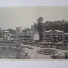 Buzau:Piata,magazine,carte pos.foto circulata 1937