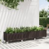 VidaXL Jardinieră de grădină cu picioare, maro, 240x50x54 cm, PP