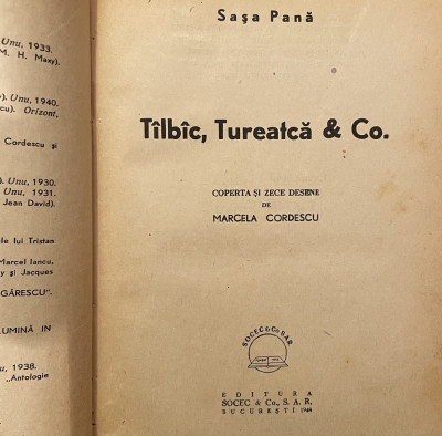 TILBIC , TUREATCA ; de SASA PANA , 1948 foto