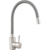 Baterie bucatarie Ermetiq ER-YX208G, pipa flexibila, cartus ceramic, Inox Gri