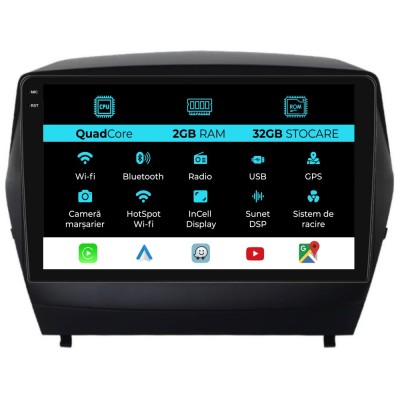 Navigatie Dedicata Hyundai IX35 (2009 - 2015), 9 Inch, 2Gb Ram, 32Gb stocare, Carplay foto