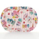 Tava plastic dur 41,5x28 cm, model macarons &amp; cesti