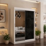 Dressing Tapitat ADELA Negru Cu Oglinda Model popular