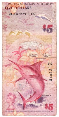 Bermuda 5 Dolari 2009 P-58a Seria 684312 foto