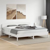 VidaXL Cadru de pat fără saltea, alb, 200x200 cm, lemn masiv pin