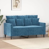VidaXL Canapea cu 2 locuri, albastru, 120 cm, catifea 359302