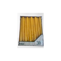 Set 30 Bucati Lumanari Cilindrice Bolsius, Inaltime 34.5cm, Diametru 2,4cm, Timp Ardere 8 ore, Culoare Galben
