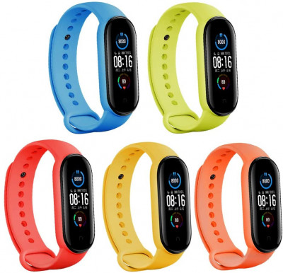 Set 3 culori Curea silicon bratara Xiaomi Mi Band 5 Mi Band 6 Amazfit Band 5 foto