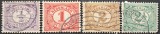 Olanda &ndash; Set 4 mărci &bdquo;Nederland&rdquo; valori mici (&frac12;c, 1c, 2c, 2&frac12;c), stare bună, obliterate