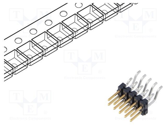 Conector şiruri pini tată 10 pini 2,54mm aurit SMT SAMTEC