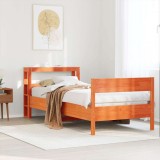 VidaXL Pat de zi fără saltea, maro ceruit, 90x200 cm, lemn masiv pin