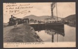 CPIB 25294 CARTE POSTALA - CALEDONIAN CANAL, S.S. GONDELIERLA DEBARCADERUL BANAVIE, TREN, VAPOR, CIRCULATA, 1904, STAMPILA, TIMBRU