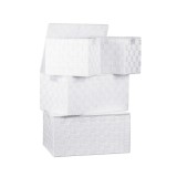 Cumpara ieftin Set 4 cutii depozitare cu capac, alb 23 x 17 x 19 cm, 38 x 27,5 x 20 cm, 40 x 29,5 x 20,5 cm