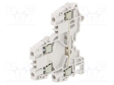 Conector de &icirc;mbinare TE Connectivity pentru şine 0,2-4mm2, 4 borne, gri, lăţime 5,2mm