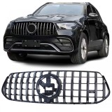 Grila sport crom negru, potrivita pentru Mercedes GLE V167 Coupe C167 18-23 cu design A Performance AutoTuning