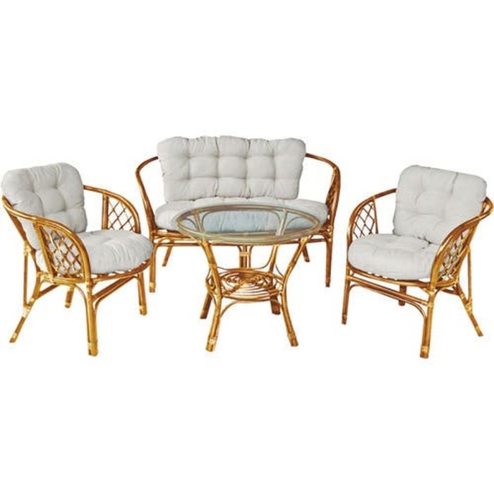 Set Grădină 4 Persoane Bahama &ndash; Ratan Natur