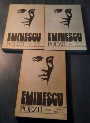 Mihai Eminescu poezii 3 volume minerva 1982 foto