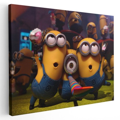 Tablou afis Minionii desene animate 2216 Tablou canvas pe panza CU RAMA 40x60 cm foto