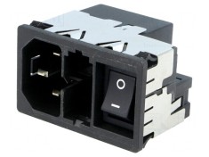 Conector alimentare AC soclu tată 4A 250VAC IEC 60320 KMF