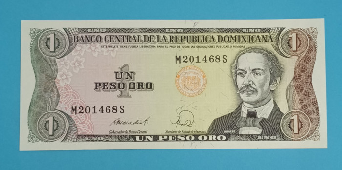 Republica Dominicana 1 Peso Oro 1988 &#039;Rio Haina&#039; UNC serie: M201468 S