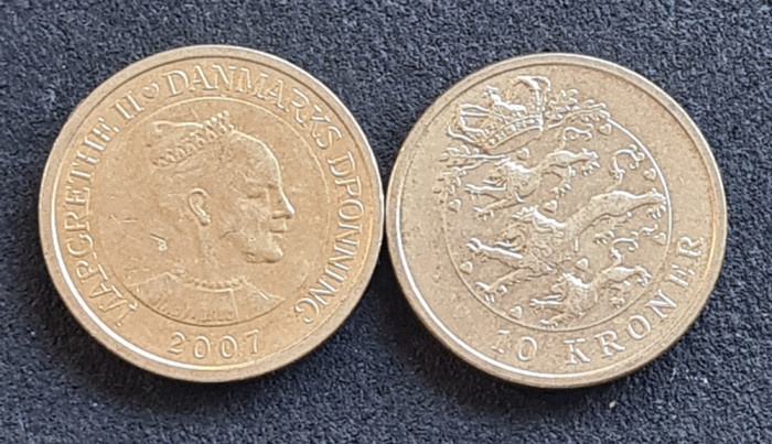 Danemarca 10 kroner coroane 2007