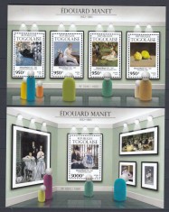 Togo 2015 - Pictura - EDOUARD MANET - BL + KB - MNH foto