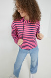 Cumpara ieftin Tommy Jeans bluza femei, culoarea roz, cu glugă, modelator