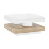 Cumpara ieftin Masuta de cafea HDF alb stejar sonoma Mandy 70x70x34 cm