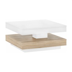 Masuta de cafea HDF alb stejar sonoma Mandy 70x70x34 cm