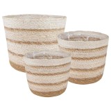 vidaXL Coșuri pentru plante din iarbă de mare 3 pcs 42012252