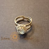 Cumpara ieftin Inel Lumina Inimii , floare cu cristal alb, reglabil, placat cu aur 18K
