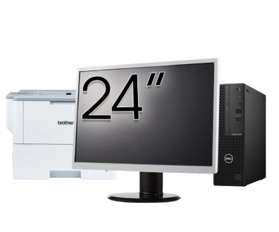 Pachet Calculator Second Hand DELL OptiPlex 3080 SFF, Intel Core i3-10105 3.70 - 4.40GHz, 8GB DDR4, 256GB SSD + Monitor 24 Inch + Imprimanta Brother H foto