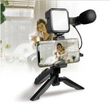 Kit de Vlogging cu Trepied LED Video si Suport pentru Telefon Andowl Q-ZJ09, Gama de 49 LED-uri puternice