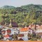 R.S.R. - OLANESTI - VEDERE DE PE DEAL A STATIUNII - CIRCULATA, TIMBRATA.