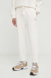 HUGO pantaloni de trening din bumbac culoarea bej, neted, 50489617