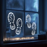 Decoratiune de Craciun - set de sabloane pentru urme de pasi - plastic - 30,5 x 14 cm - 4 buc pach