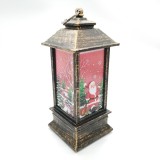 Set 6 felinar pentru Craciun, functionare cu baterii, cu lumina calda LED, dimensiuni 13 X 5 cm, maro
