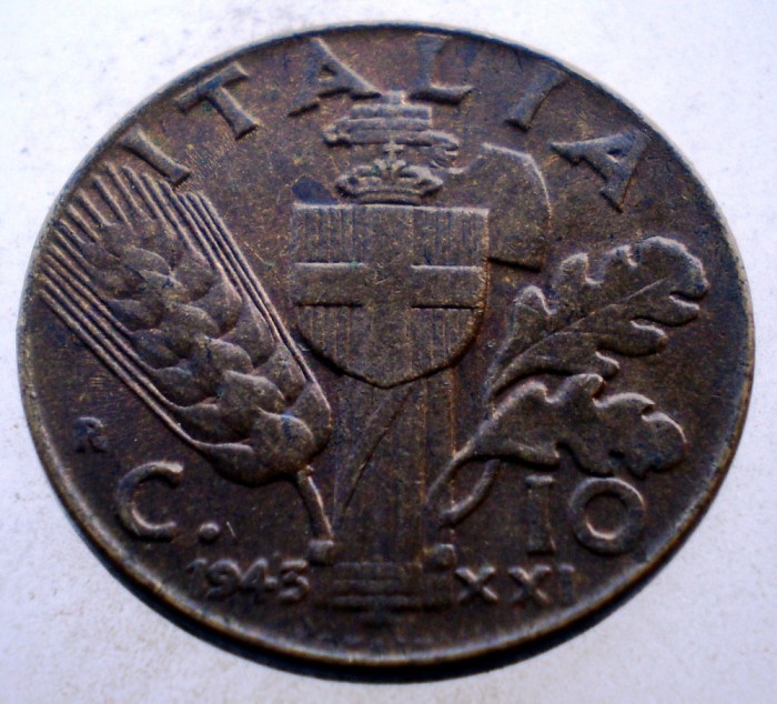 1.712 ITALIA WWII VITTORIO EMANUELE III 10 CENTESIMI 1943 R