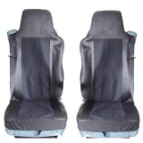 2 x Huse Scaune pentru VOLVO FL,FE,FM16,FH16,FH12 Camioane Negru Textile Piele
