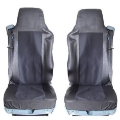 2 x Huse Scaune pentru VOLVO FL,FE,FM16,FH16,FH12 Camioane Negru Textile Piele