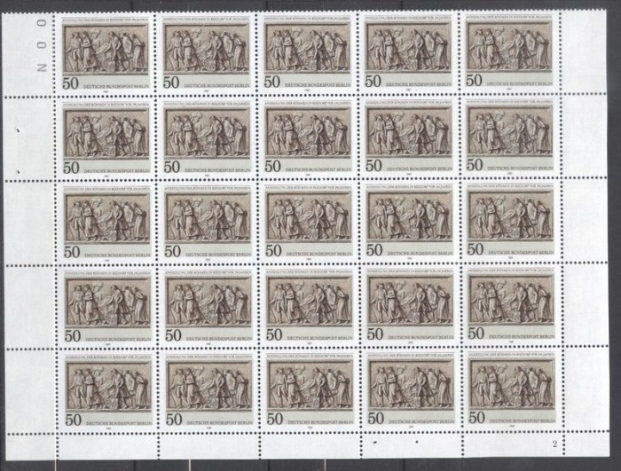 Germany Berlin 1987 Rixdorf, block of 25, Mi.784, MNH S.239
