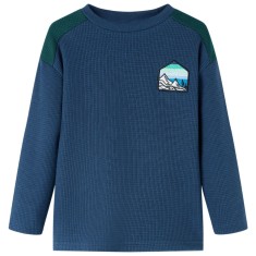 Bluzon pentru copii striat, bleumarin, 140