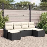 Cumpara ieftin Set de canapele pentru grădină 6 pcs Negru Rattan poli