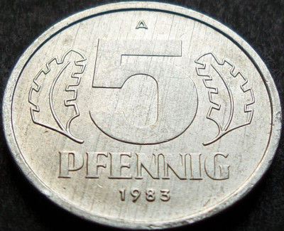 Moneda 5 PFENNIG - RD GERMANA, anul 1983 *cod 955 B foto