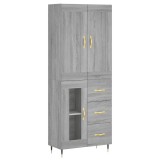 Cumpara ieftin Dulap inalt, gri sonoma, 69,5x34x180 cm, lemn compozit
