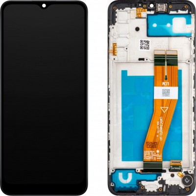 Display cu Touchscreen MP compatibil cu Samsung Galaxy A02s A025G, cu Rama, Negru foto