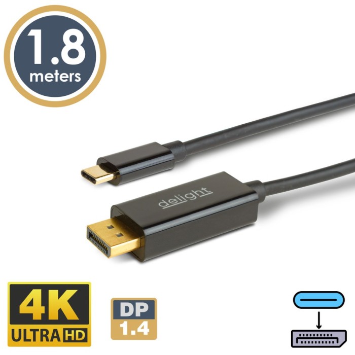 Cablu USB-C la DisplayPort - 1.4 - 4K@60Hz - 1.8 m Best CarHome