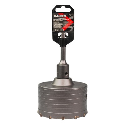 Carota pentru gaurire beton cu tija si burghiu SDS-plus, 100 mm, Raider 154821 foto